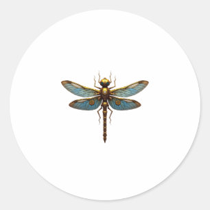 Dragonfly Steam Punk Insect Art Engineer Steampunk Classic Round Sticker
