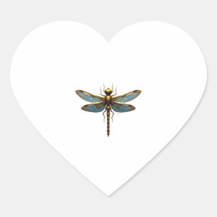 Dragonfly Steam Punk Insect Art Engineer Steampunk Heart Sticker