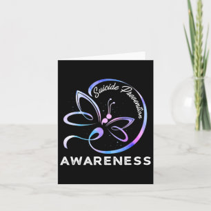 Dragonfly Suicide Prevention Awareness Pink And Te Card