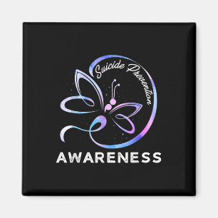 Dragonfly Suicide Prevention Awareness Pink And Te Magnet