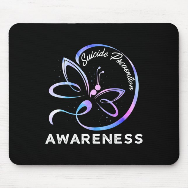 Dragonfly Suicide Prevention Awareness Pink And Te Mouse Mat (Front)
