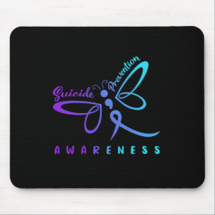 Dragonfly Suicide Prevention Awareness Pink And Te Mouse Mat