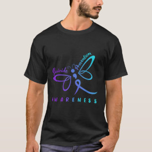 Dragonfly Suicide Prevention Awareness Pink And Te T-Shirt