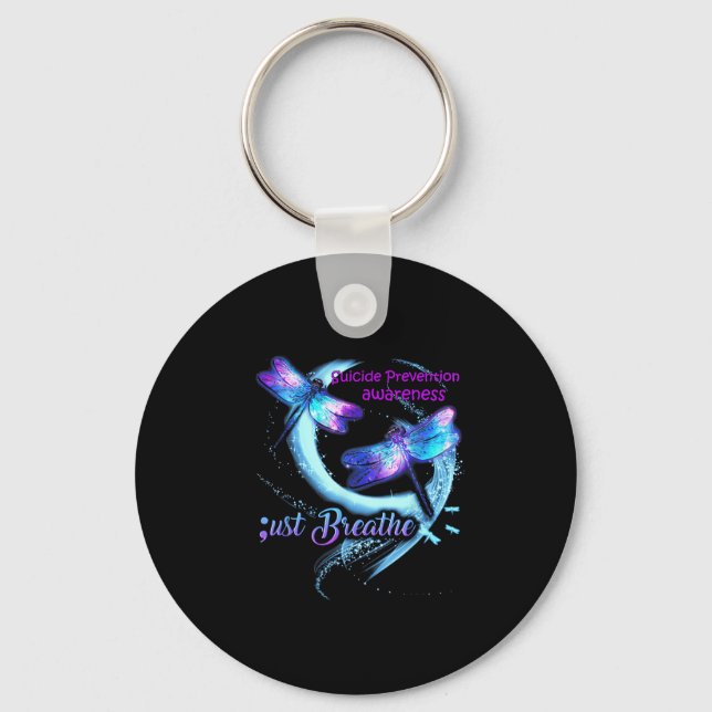 Dragonfly Suicide Prevention Awareness Warrior Sem Key Ring (Front)