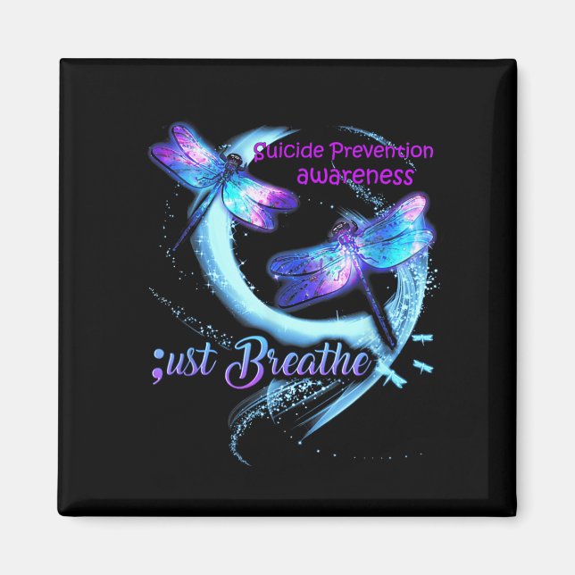 Dragonfly Suicide Prevention Awareness Warrior Sem Magnet (Front)