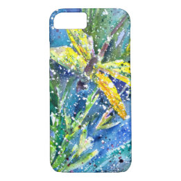 Dragonfly Summer watercolor phone case