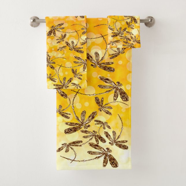 Dragonfly Sunshine Bath Towel Set (Insitu)