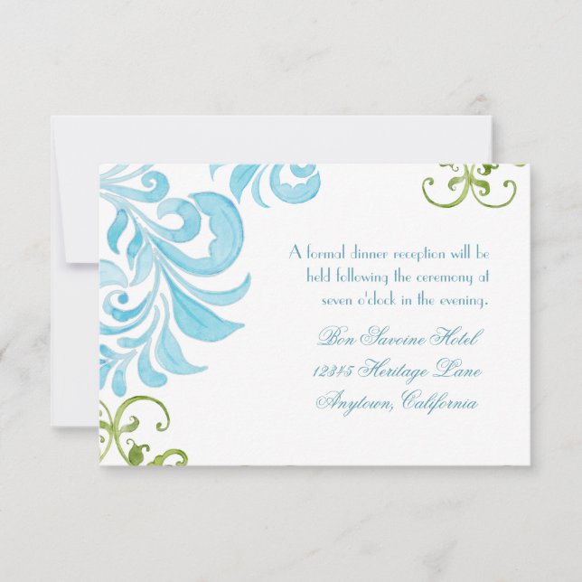 Dragonfly Swirls Scroll Chic Modern Floral Invite (Front)