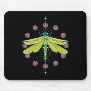 Dragonfly Symbols Magic Mandala Insect Mouse Mat