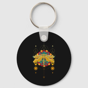 Dragonfly Symbols Mandala Insect Magic Key Ring