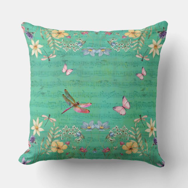 Dragonfly Symphony Pillow  (Front)
