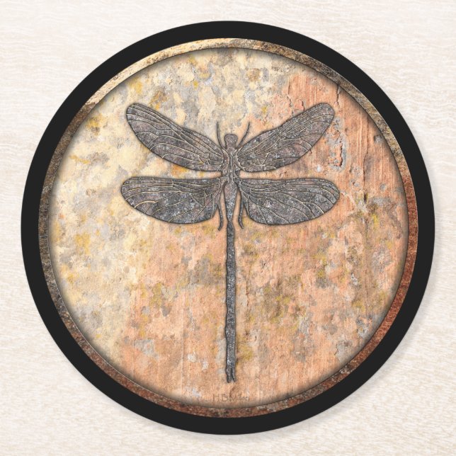 Dragonfly Talking Canyons, New Mexico Round Paper Coaster (Front)