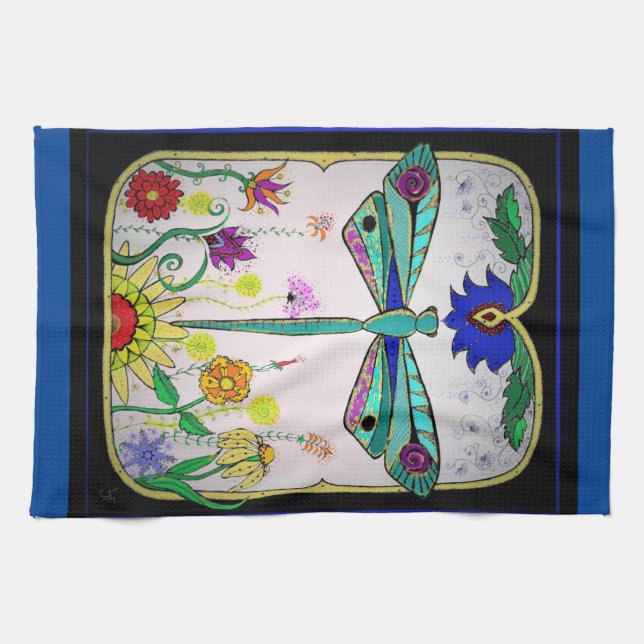 Dragonfly  tea towel (Horizontal)