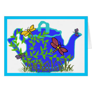 Dragonfly Teapot blank card