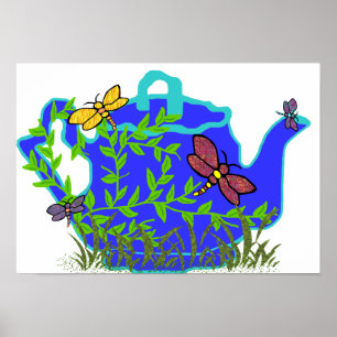 Dragonfly Teapot poster