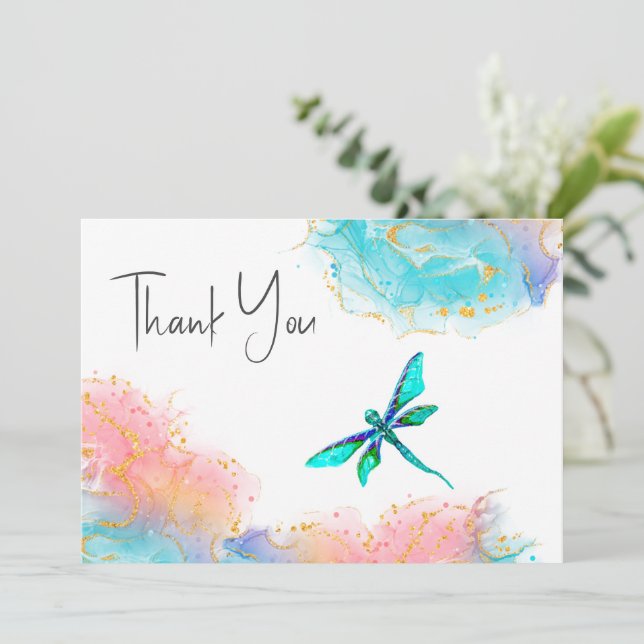 Dragonfly Thank You Card (Standing Front)