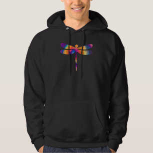 Dragonfly Tie Dye Colours Hippy Retro Design Hoodie