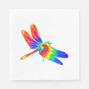 Dragonfly Tie Dye Rainbow Napkin