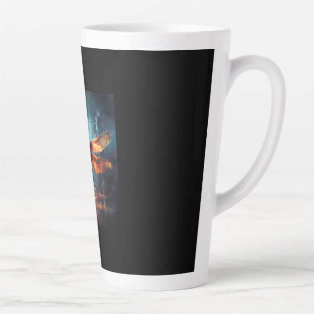 dragonfly tile coaster latte mug (Right)