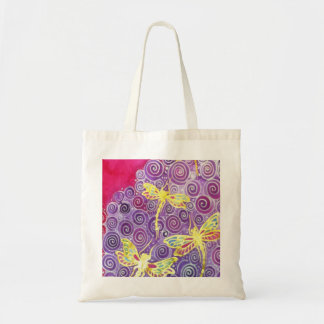 Dragonfly Tote Bag: Original Silk Painting by Cyn