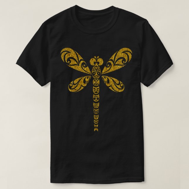 Dragonfly Totem Tattoo Art Opulent Art Deco Style T-Shirt (Design Front)