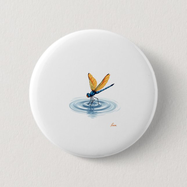 Dragonfly Tshirt Women Men Kids Insect Darner Skim 6 Cm Round Badge (Front)