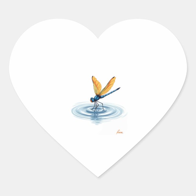 Dragonfly Tshirt Women Men Kids Insect Darner Skim Heart Sticker (Front)