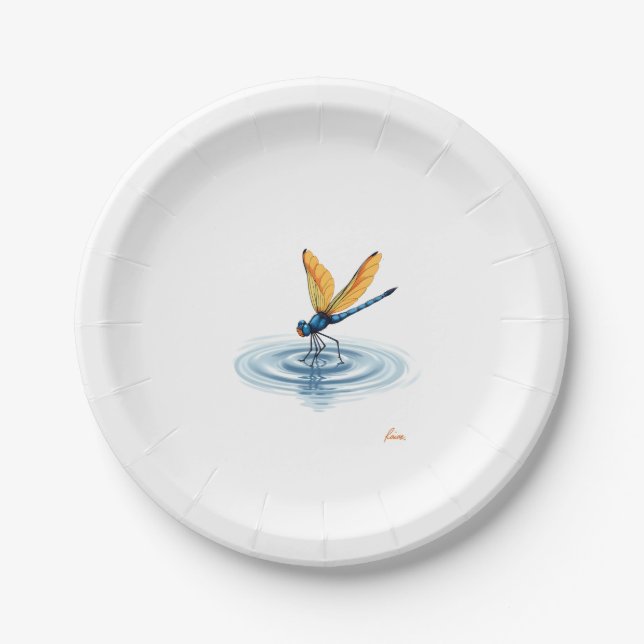 Dragonfly Tshirt Women Men Kids Insect Darner Skim Paper Plate (Front)
