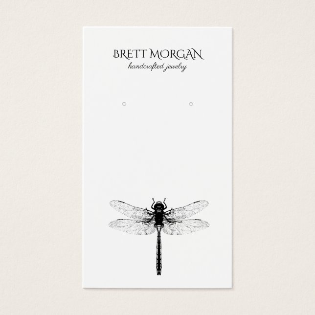 Dragonfly Typography Earring Jewellery Display Car (Front)