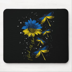 Dragonfly Ukraine Sunflower Ukraine Flag Stand Wit Mouse Mat
