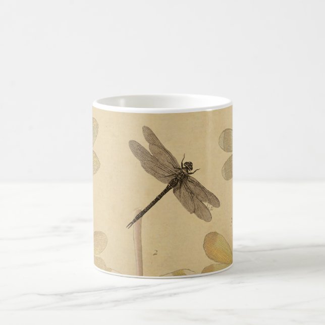 Dragonfly Vintage Antique Classic Nature Coffee Mug (Center)
