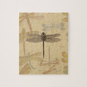 Dragonfly Vintage Antique Classic Nature Jigsaw Puzzle