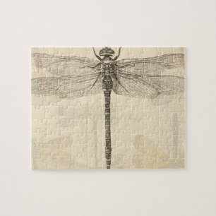 Dragonfly Vintage Antique Classic Nature Jigsaw Puzzle