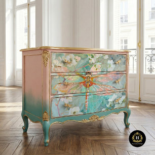 Dragonfly Vintage Floral Decoupage  Tissue Paper