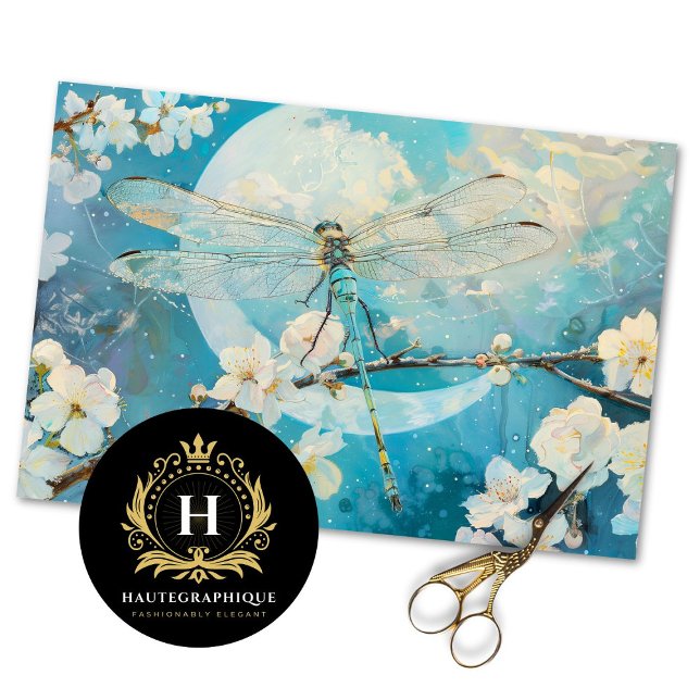 Dragonfly Vintage Floral Decoupage  Tissue Paper (Creator Uploaded)