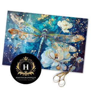 Dragonfly Vintage Floral Decoupage Tissue Paper