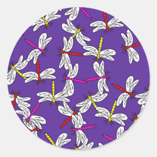 Dragonfly Wallpaper Classic Round Sticker