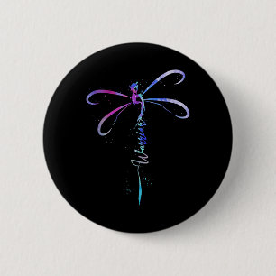 Dragonfly Warrior Semicolon Suicide Prevention Awa 6 Cm Round Badge