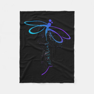 Dragonfly Warrior Semicolon Suicide Prevention Awa Fleece Blanket