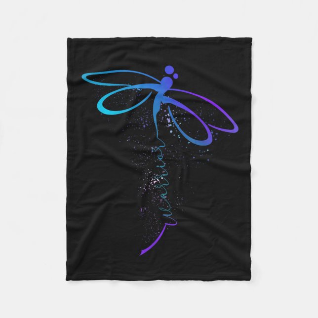 Dragonfly Warrior Semicolon Suicide Prevention Awa Fleece Blanket (Front)