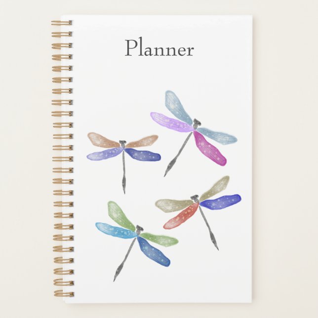 Dragonfly Watercolor Annual Planner  (Front)