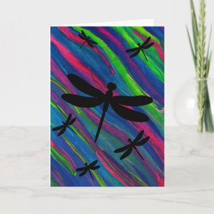 Dragonfly Watercolor Blank Greeting  Card
