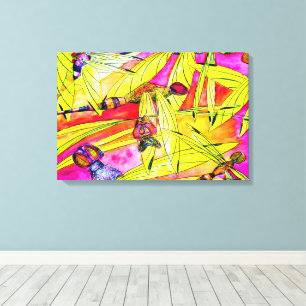 Dragonfly watercolor painting canvas print