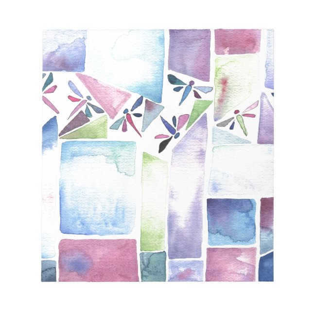 Dragonfly Watercolor Pastel Notepad (Front)