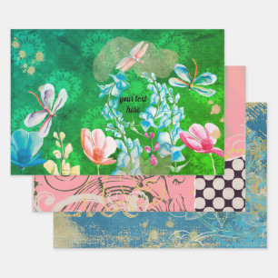 dragonfly watercolor set wrapping paper sheet