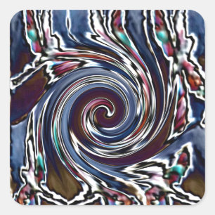 Dragonfly Wave Abstract Nature Square Sticker