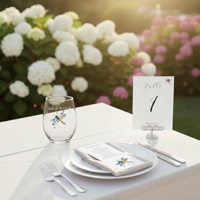 Dragonfly Wedding, custom table number (Creator Uploaded)