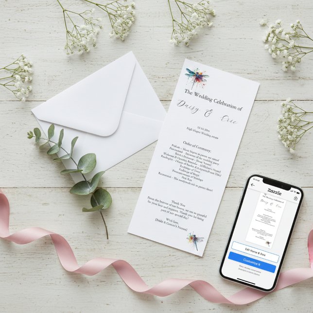 Dragonfly Wedding Program, custom (Creator Uploaded)