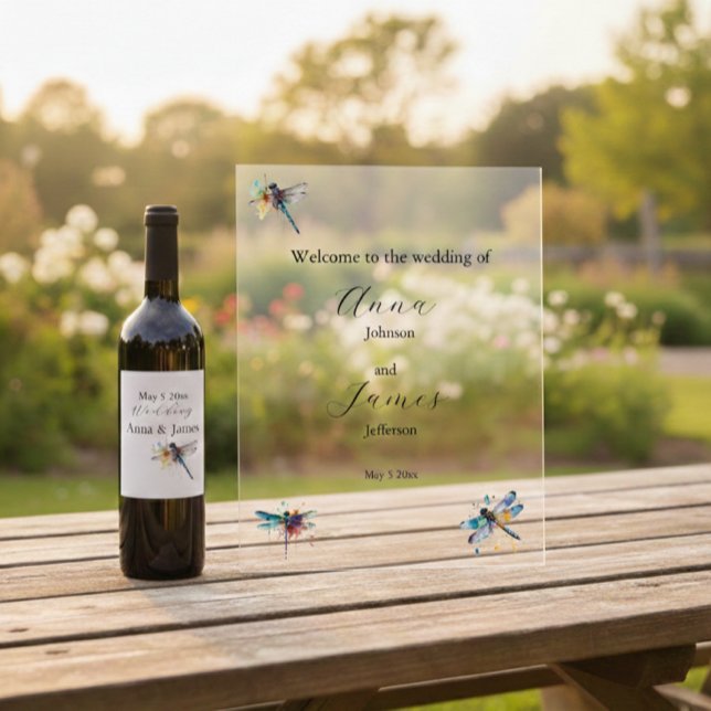 Dragonfly wedding save the date sticker (Creator Uploaded)