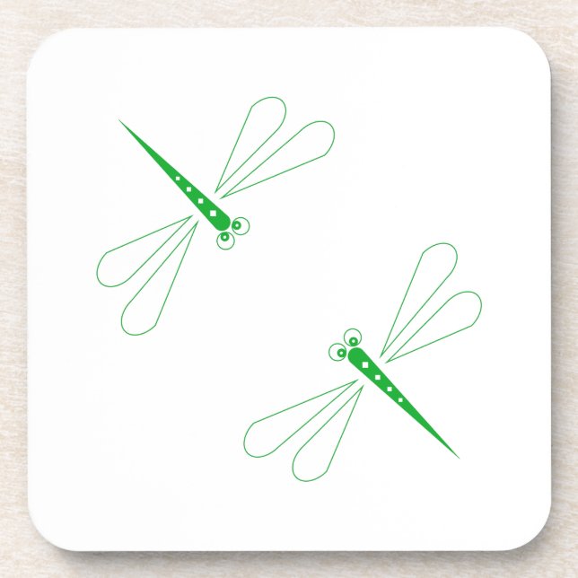 Dragonfly - White Hard Plastic coasters - set of 6 (Front)